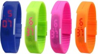 Omen Led Magnet Band Combo of 4 Blue, Green, Pink And Orange Digital Watch  - For Men & Women   Watches  (Omen)