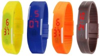 Omen Led Magnet Band Combo of 4 Yellow, Blue, Orange And Brown Digital Watch  - For Men & Women   Watches  (Omen)