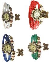 Omen Vintage Rakhi Combo of 4 White, Blue, Red And Green Analog Watch  - For Women   Watches  (Omen)