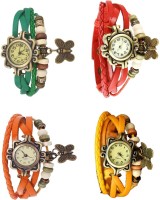 Omen Vintage Rakhi Combo of 4 Green, Orange, Red And Yellow Analog Watch  - For Women   Watches  (Omen)