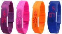 Omen Led Magnet Band Combo of 4 Purple, Pink, Orange And Blue Digital Watch  - For Men & Women   Watches  (Omen)