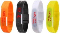 Omen Led Magnet Band Combo of 4 Orange, Black, White And Yellow Digital Watch  - For Men & Women   Watches  (Omen)