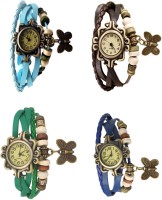 Omen Vintage Rakhi Combo of 4 Sky Blue, Green, Brown And Blue Analog Watch  - For Women   Watches  (Omen)