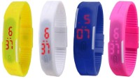 Omen Led Magnet Band Combo of 4 Yellow, White, Blue And Pink Digital Watch  - For Men & Women   Watches  (Omen)