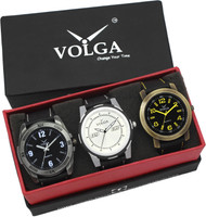 View Volga VLW05-33-34-40 Mens Leather Belt Combo With Designer Stylish Branded Offer box Analog Watch  - For Men Wrist Watches Price Online(Volga)