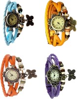 Omen Vintage Rakhi Combo of 4 Sky Blue, Orange, Yellow And Purple Analog Watch  - For Women   Watches  (Omen)