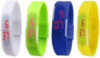 Omen Led Magnet Band Combo of 4 White, Green, Blue And Yellow Digital Watch  - For Men & Women   Watches  (Omen)
