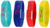 Omen Led Magnet Band Combo of 4 Sky Blue, Blue, Red And Yellow Digital Watch  - For Men & Women   Watches  (Omen)