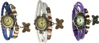 Omen Vintage Rakhi Watch Combo of 3 Blue, White And Purple Analog Watch  - For Women   Watches  (Omen)