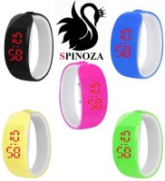 SPINOZA black pink blue yellow green sporty digital stylish watches set of 5 Digital Watch  - For Boys   Watches  (SPINOZA)