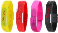Omen Led Magnet Band Combo of 4 Yellow, Red, Pink And Black Digital Watch  - For Men & Women   Watches  (Omen)