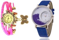 Mxre Pink-Blue-Wrist Analog Watch  - For Women   Watches  (Mxre)