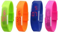 Omen Led Magnet Band Combo of 4 Green, Orange, Blue And Pink Digital Watch  - For Men & Women   Watches  (Omen)
