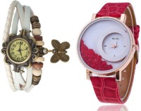 Mxre White-Red-Wrist Analog Watch  - For Women   Watches  (Mxre)