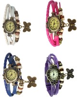 Omen Vintage Rakhi Combo of 4 White, Blue, Pink And Purple Analog Watch  - For Women   Watches  (Omen)