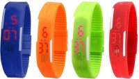 Omen Led Magnet Band Combo of 4 Blue, Orange, Green And Red Digital Watch  - For Men & Women   Watches  (Omen)
