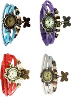 Omen Vintage Rakhi Combo of 4 Sky Blue, Red, Purple And White Analog Watch  - For Women   Watches  (Omen)