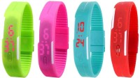 Omen Led Magnet Band Combo of 4 Green, Pink, Sky Blue And Red Digital Watch  - For Men & Women   Watches  (Omen)