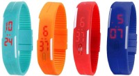 Omen Led Magnet Band Combo of 4 Sky Blue, Orange, Red And Blue Digital Watch  - For Men & Women   Watches  (Omen)