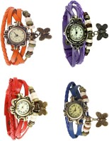 Omen Vintage Rakhi Combo of 4 Orange, Red, Purple And Blue Analog Watch  - For Women   Watches  (Omen)