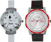 View Volga Designer FVOLGA Beautiful New Branded Type Watches Men and Women Combo74 VOLGA Band Analog Watch  - For Couple Wrist Watches Price Online(Volga)