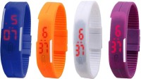 Omen Led Magnet Band Combo of 4 Blue, Orange, White And Purple Digital Watch  - For Men & Women   Watches  (Omen)