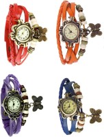 Omen Vintage Rakhi Combo of 4 Red, Purple, Orange And Blue Analog Watch  - For Women   Watches  (Omen)