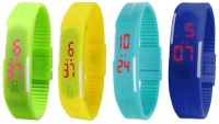 Omen Led Magnet Band Combo of 4 Green, Yellow, Sky Blue And Blue Digital Watch  - For Men & Women   Watches  (Omen)