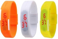 Omen Led Magnet Band Combo of 3 Orange, White And Yellow Digital Watch  - For Men & Women   Watches  (Omen)