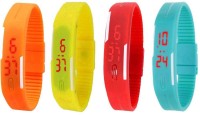 Omen Led Magnet Band Combo of 4 Orange, Yellow, Red And Sky Blue Digital Watch  - For Men & Women   Watches  (Omen)