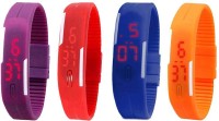 Omen Led Magnet Band Combo of 4 Purple, Red, Blue And Orange Digital Watch  - For Men & Women   Watches  (Omen)