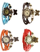 Omen Vintage Rakhi Combo of 4 Sky Blue, Orange, Brown And Red Analog Watch  - For Women   Watches  (Omen)