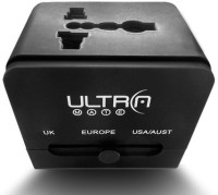 ULTRA World Travel Charger with Dual USB UM004B Worldwide Adaptor(Black)