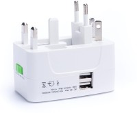 View ROQ 2 USB Universal International Plug Worldwide Adaptor(White) Laptop Accessories Price Online(ROQ)