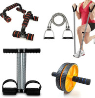 GRYPP Premium 4-in-1 Home Gym Combo Push-Up Bars, Tummy Trimmer, Roller, Toning Tube Ab Exerciser(Multicolor)