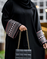 Shama Collection Cotton Blend Solid Abaya(Black)