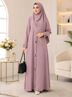 Gani Clothing Cotton Blend Solid Burqa With Hijab(Pink)