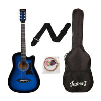 Juarez JRZ38C/TBS Acoustic Guitar Linden Wood Rosewood Right Hand Orientation(Blue)