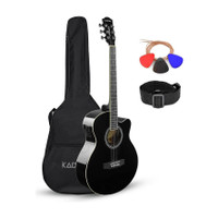 KADENCE KAD-BLK-EQ-C (with online Courses) Acoustic Guitar Spruce Rosewood Right Hand Orientation(Black)