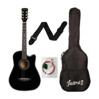 Juarez JRZ38C/BK Acoustic Guitar Linden Wood Rosewood Right Hand Orientation(Black)