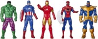 MARVEL 6 Inch Super Heroes Iron Man, Spider-Man, Captain America, Hulk, Thanos(Multicolor)