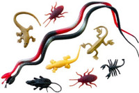 Tik C animal toys rubber rat,lizard,snake,cockroach and scorpion gang(Multicolor)