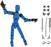 Vaali Store Assembly Completed 3D Printed Action Figure with Weapon(Blue)
