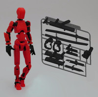 Bhootia Dummy 13 Action Figure | Build Yourself | With Weapons (5.25inches)(Red)