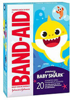 BAND-AID Brand Adhesive Bandages Assorted Sizes, 20 Count (Baby Shark) Adhesive Band Aid(Set of 1)