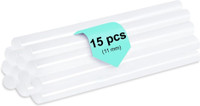 TekBud Non-toxic, Odorless, Safe for home & DIY use 11mm Hot Glue Gun Sticks, DIY Craft Work(Set of 15, Transparent)