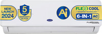 CARRIER 2024 Model AI Flexicool Convertible 6-in-1 Cooling 1.5 Ton 3 Star Split Inverter Dual Filtration with HD & Auto Cleanser AC with PM 2.5 Filter  - White(18K ESTER NEO EXi+ INVERTER R32 SPLIT AC (CAI18ER3R34F0), Copper Condenser)
