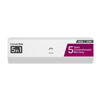 Godrej 2026 Model 1.5 Ton 5 Star Split Inverter with 5-in-1 convertible | AI Powered| Heavy Duty Cooling at 52 degree celsius|i-Sense technology AC(HIC 18J5TG, White)