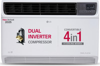 LG 2025 Model Convertible 4-in-1 Cooling 1.5 Ton 3 Star Window Dual Inverter with Faster Cooling and Energy Saving, 4 Way Air Swing, HD Filter and Top Air Discharge AC  - White(UW-Q18WUXA, Copper Condenser)
