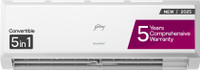 Godrej 5-In-1-Convertible Cooling 2025 Model 1 Ton 3 Star Split Inverter With Heavy Duty Cooling At Extreme Temperature AC  - White(AC 1T EI 12PINV3R32 WYQ, Copper Condenser)